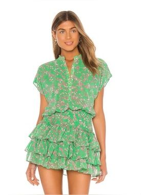 MISA LOS ANGELES ELOISA DRESS PINK MINI BLOOMS